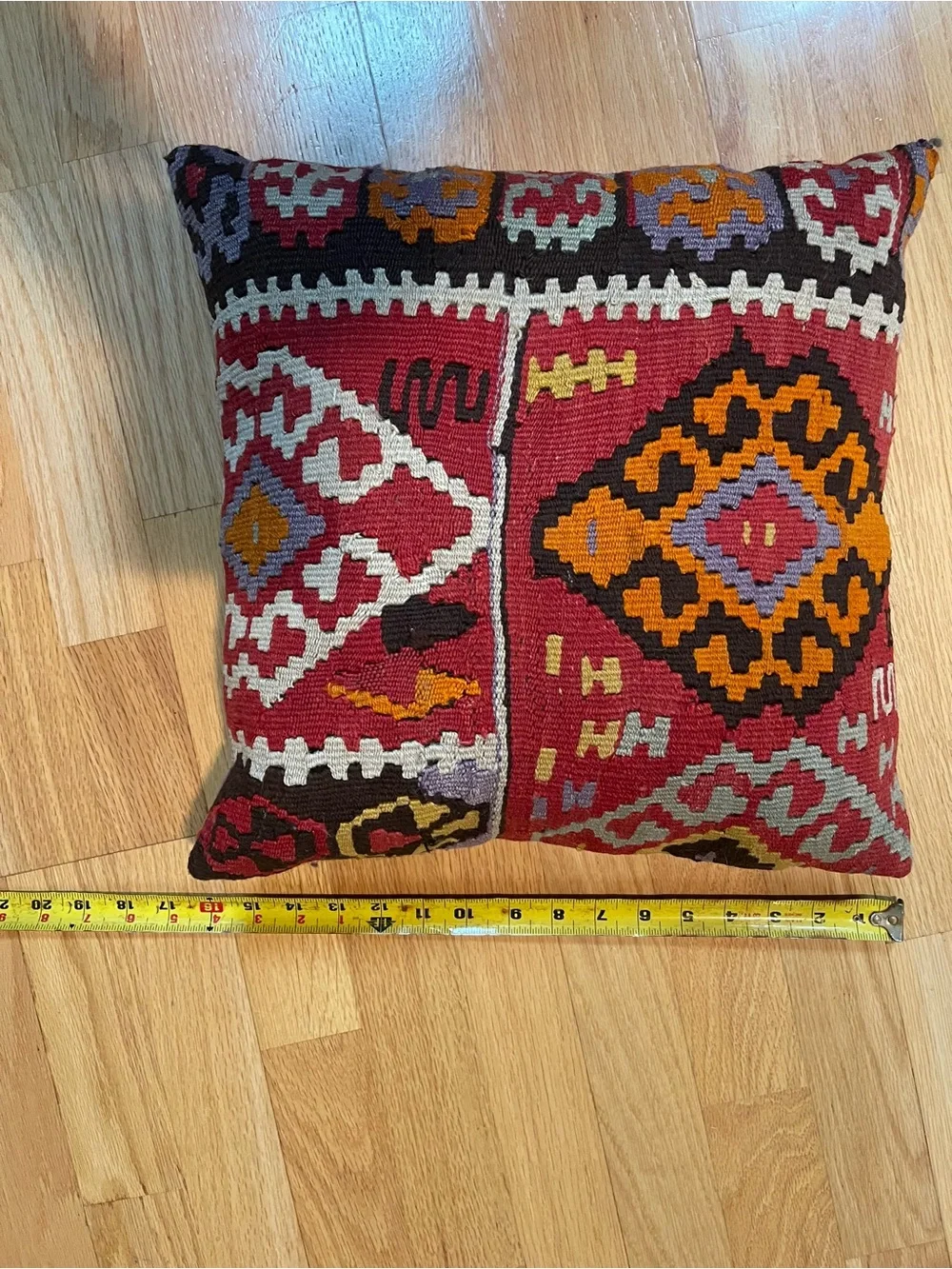 Handwoven Red Kilim Decorative Pillow Cover - Brand Unbranded
